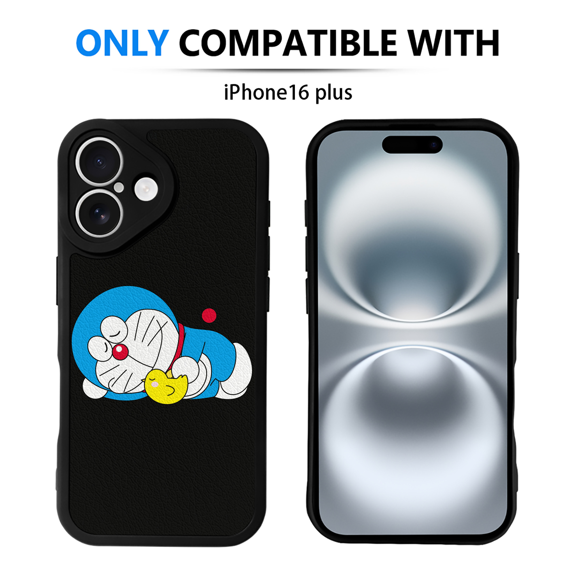 （画像用） ドラえもん Doraemon 【iPhone 16シリーズ対応】シリコンスマホケース（レザー調） 材質：シリコン